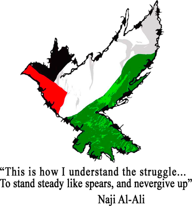 Palestine Flag Eagle Dove Naji Al-Ali Tote Bag