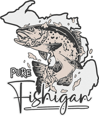 Pure Fishigan Fisherman State Of Michigan Fishing Hat