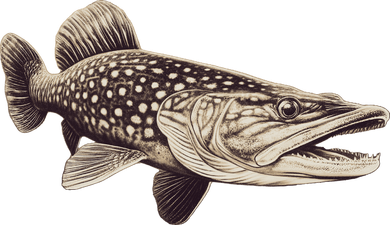 Pike Fish Monchrome Toddler T-Shirt