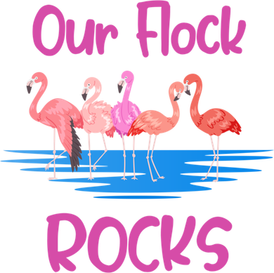 Pink Flamingo Our Flock Rocks Family Group Vacation Gift Women's Hoodie