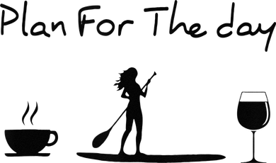 Plan For The Day Coffee Paddleboard Wine Paddle Board Kids T-Shirt