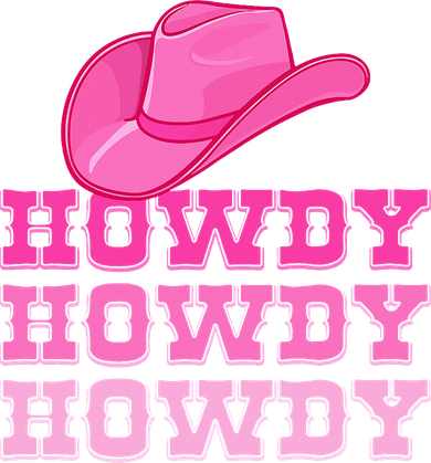 Pink Howdy Cowgirl Western Country Rodeo T-Shirt