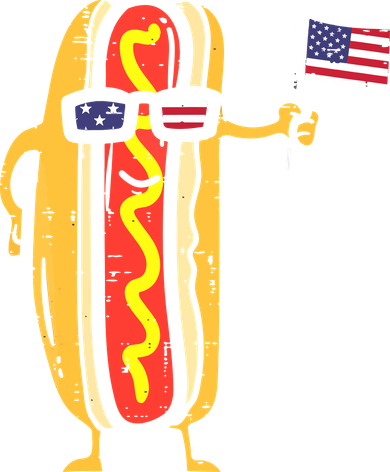 Patriotic Hot Dog American Flag USA Funny 4th Of July Fourth 11oz C Handle Ceramic Mug