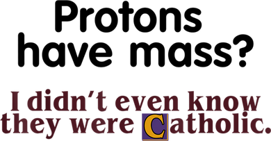 Protons Have Mass I Didn't Even Know They Were Catholic Coaster