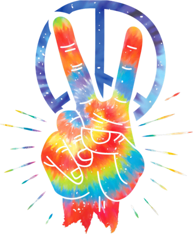 Peace Hand Peace Sign Tie Dye Long Sleeve Shirt