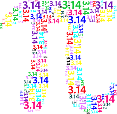 Colorful 3.14 Pi Day Mash-Up Button