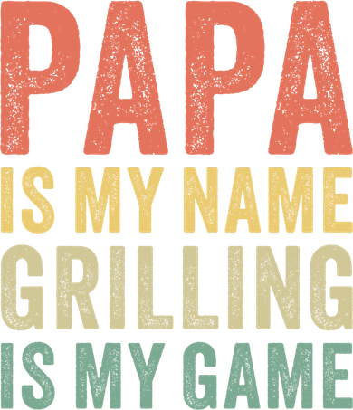Papa Is My Name Grilling Is My Game Bbq Dad Father's Day Gift Kids T-Shirt