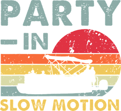 Party In Slow Motion Pontoon Boat Retro Vintage Funny Kids Sweatshirt