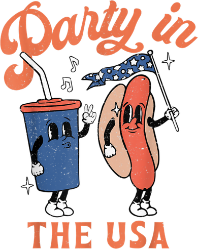 Party In The Usa Shirt Hot Dog Love USA Funny Fourth Of July Tank Top