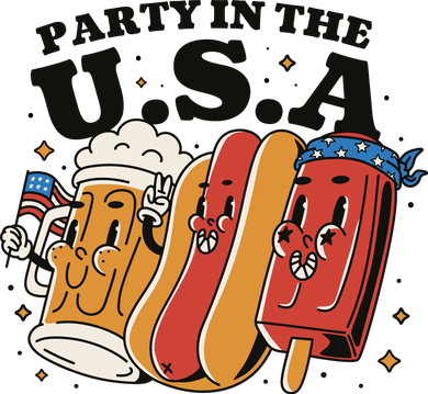 Party In The USA Hot Dog And Beer Funny Women's Tank Top