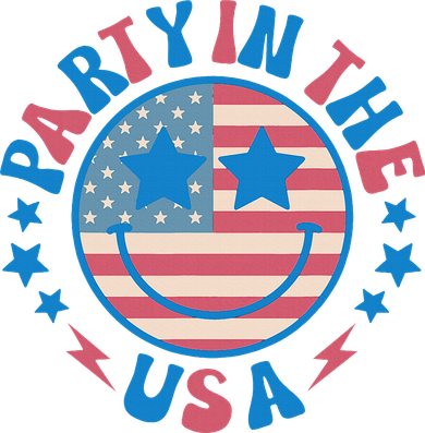 Party In The Usa 4th Of July Preppy Smile Pajama Set