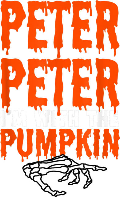 Peter I'm With The Pumpkin Halloween Costume Couple Kids T-Shirt