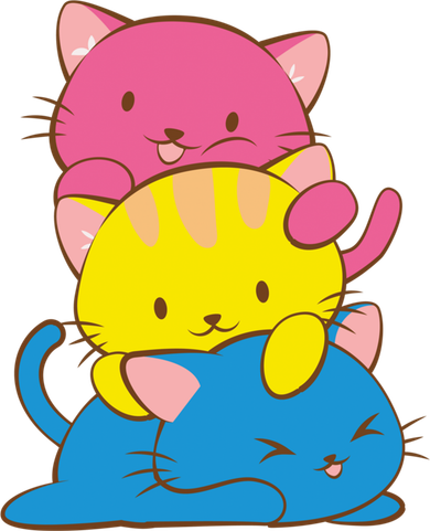Pansexual Kawaii Cat Anime Art Cute Pan Pride T-Shirt