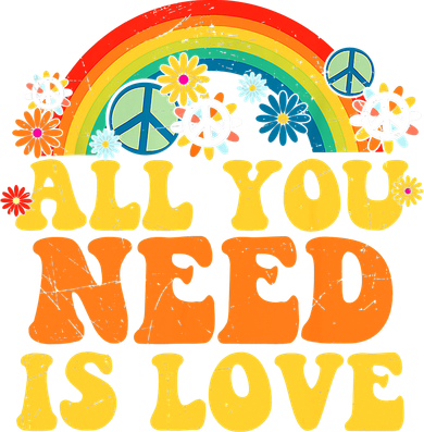 PEACE LOVE 60s 70s Tie Dye Groovy Hippie Costume Coaster