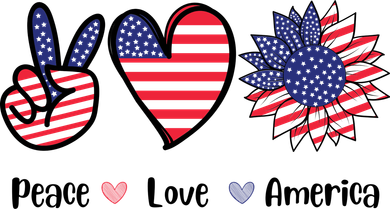 Peace Love America Cute Holiday Baby Bodysuit