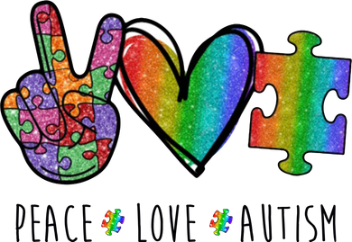 Peace Love Autism Colorful Women's T-Shirt