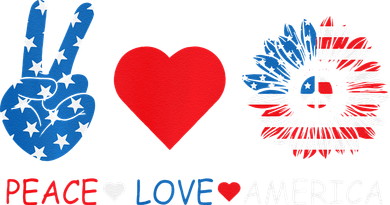Peace Love America July 4th Women's Sweatshirt