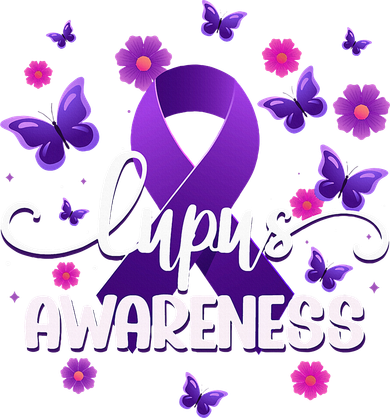 Purple Lupus Awareness Ribbon Purple Butterflies Lupus Women's Hoodie