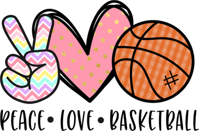 Peace Love Basketball Heart For Women Teens Tween Girls Meaningful Gift Doggie Tank
