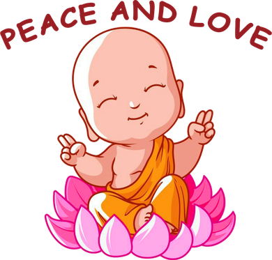 Peace And Love Buddha  T-Shirt
