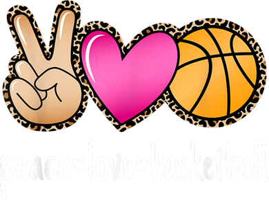 Peace Love Basketball Leopard Print Girls Women Basketball Coaster