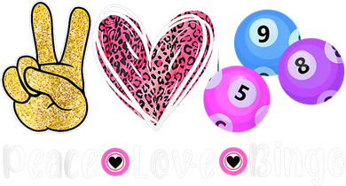Peace Love Bingo Funny Bingo Lover Women's Hoodie
