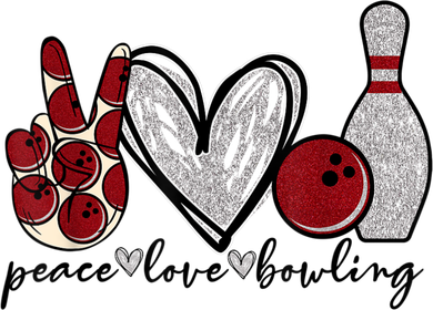 Peace Love Bowling Funny Bowling Lover Ceramic Ornament