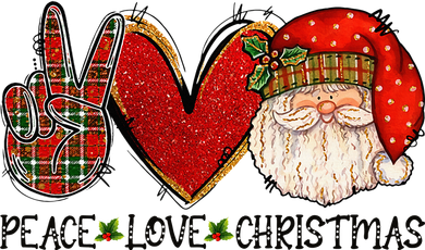 Peace Love Christmas Funny Santa Claus Happy Xmas Button