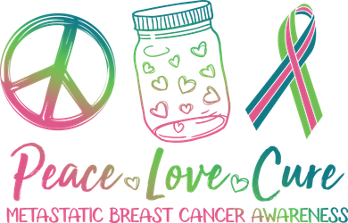 Peace Love Cure Metastatic Breast Cancer Awareness Baby Bodysuit
