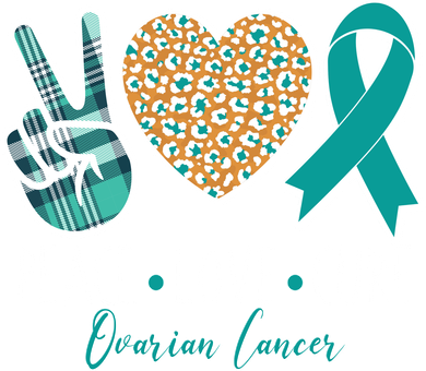 Peace Love Cure Ovarian Cancer Awareness Button