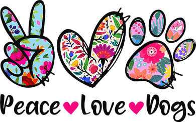 Peace Love Dogs Floral Dog Paw Dog Mom Cute Mothers Day Women's Sweatshirt