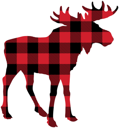 Holiday Plaid Moose Kids Hoodie