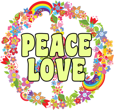 Flower Peace Love Sign Doggie Tank