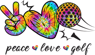 Peace Love Golf Rainbow Gift Golf Towel