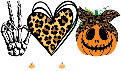 Peace Love Halloween Festive Leopard Toddler Long Sleeve