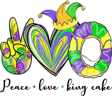 Peace Love King Cake Mardi Gras Women's Tank Top