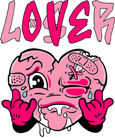 Pink Loser Lover Pink Drip Heart Matching Women's T-Shirt