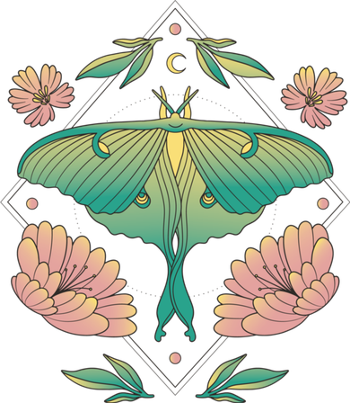 Pastel Luna Moth Butterfly Bug Insect T-Shirt