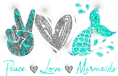 Peace Love Mermaids Mermaid Lover Funny Gift Funny Gift Doggie Tank