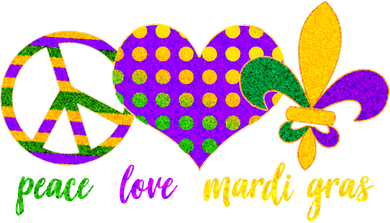 Peace Love Mardi Gras Toddler Long Sleeve