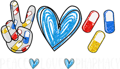 Peace Love Pharmacy Funny Pharmacy Tech Mousepad