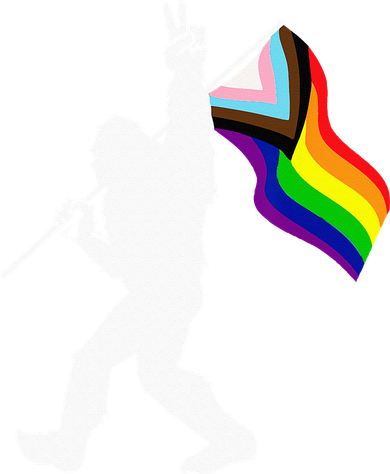 Proud LGBTQ Progressive New Pride Flag Bigfoot Peace Sign Coaster