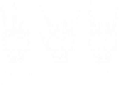 Peace Love Rock And Roll Vintage Guitar Rock Sign Hand Skull Funny Gift Kids T-Shirt