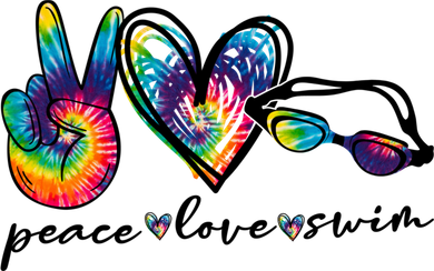 Peace Love Swim Goggles Tie Dye Swimmer Swimming Gift Toddler Hoodie