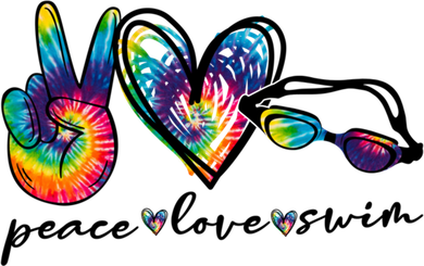 Peace Love Swim Goggles Tie Dye Swimmer Swimming Cool Gift Women's Dry Zone Grid Polo