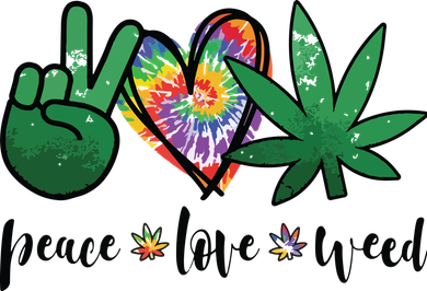 Peace Love Weed Marijuana Hippie Weed Cannabis 420 Stoner Women's Hoodie