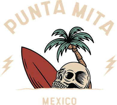 Punta Mita Mexico Vintage Surfing Skeleton Skull Magnet