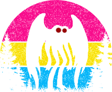 Pan Mothman Pansexual Pride Point Pleasant Cryptid Button