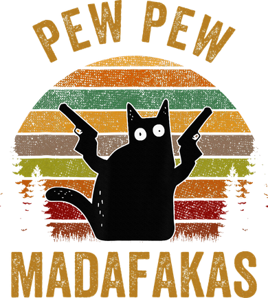 Pew Madafakas Pew Guns Funny Black Cat Retro Vintage Tote Bag