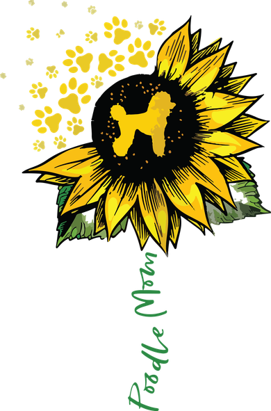 Poodle Mom Sunflower Poodle Lover Gifts Dog Mom Mama Women's V-Neck T-Shirt